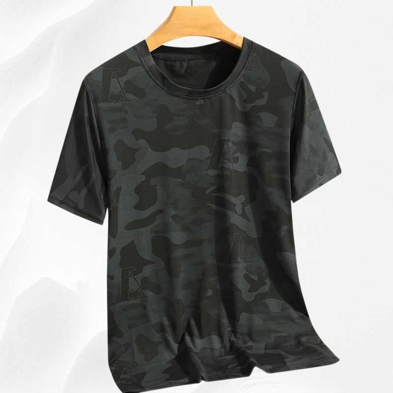  เสื้อยืดผู้ชายฤดูร้อน ผ้าเย็นแห้งเร็ว ทรงหลวม คุณภาพดี