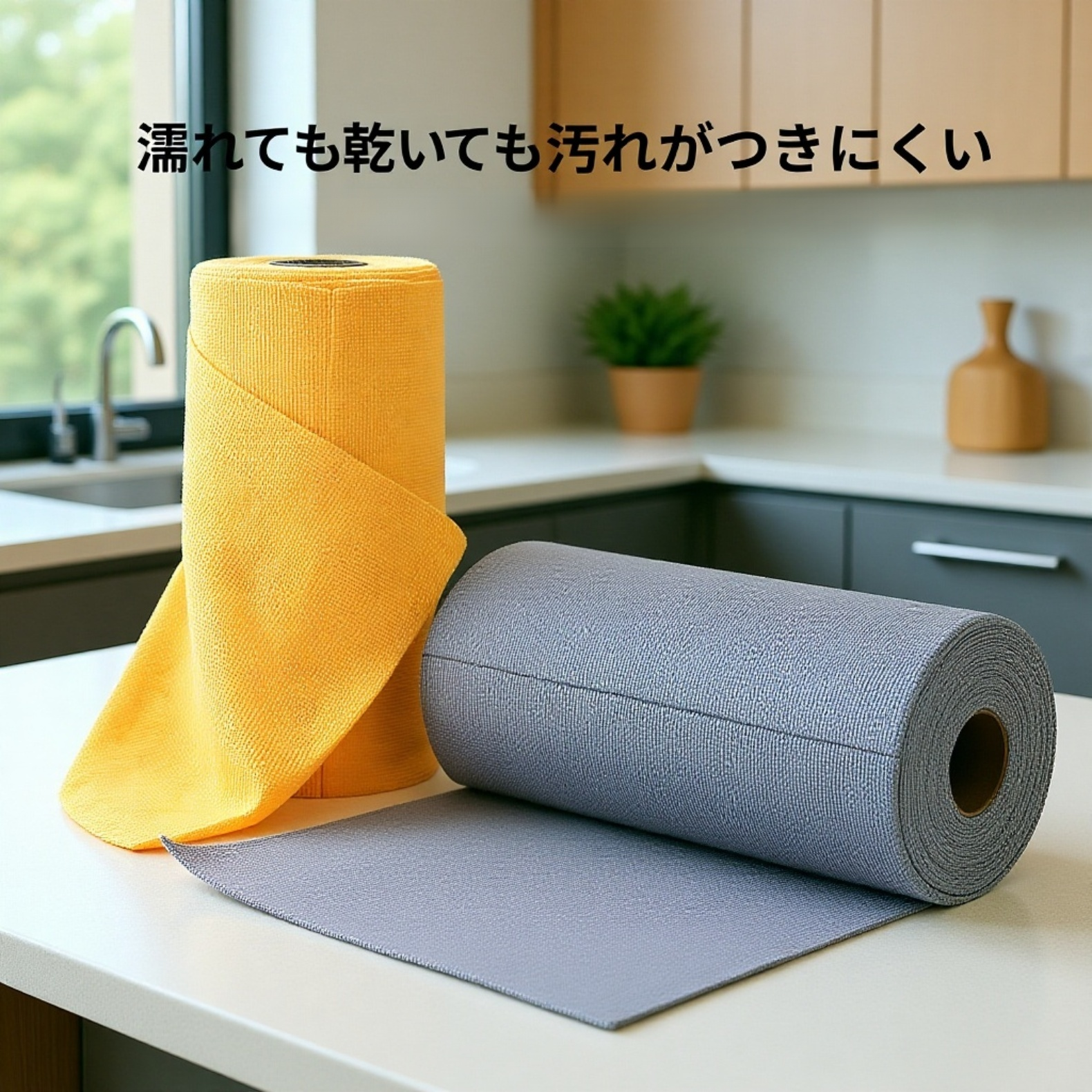 清潔に保てるキッチン用懒人抹布の使用例