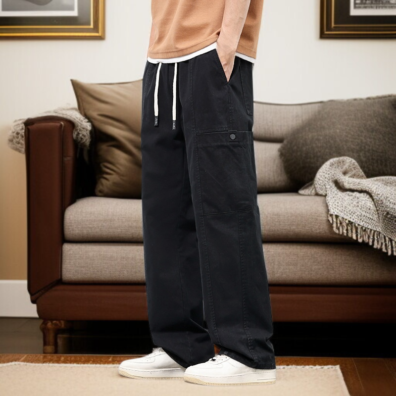 봄 하이 스트리트 아메리칸 와이드 팬츠 남자 와이드 일자 캐주얼 팬츠