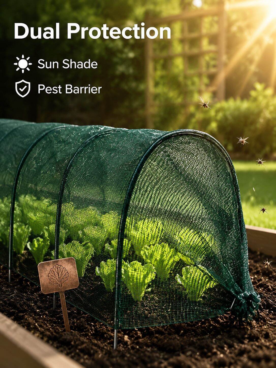 2-in-1 Portable Greenhouse Shade Net, 3m Quick Release Garden Tunnel Cover