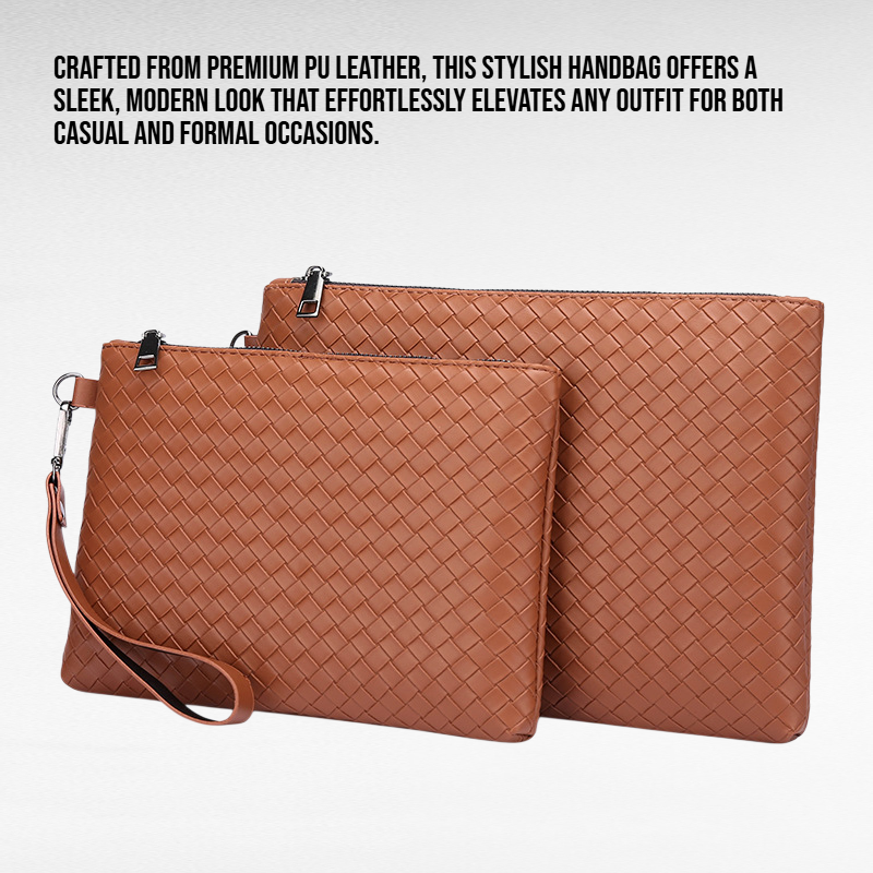 Stylish PU Leather Handbag, Large Capacity Storage Bag, Men's Clutch
