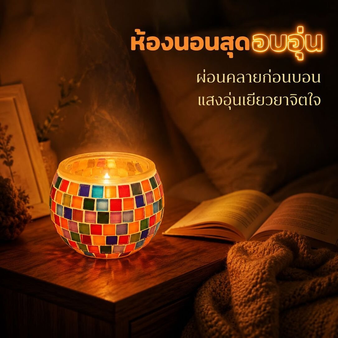 ชุดทำเชิงเทียนแก้วโมเสกสไตล์ตุรกี DIY ตกแต่งบ้าน ประดิษฐ์ร่วมกับลูก