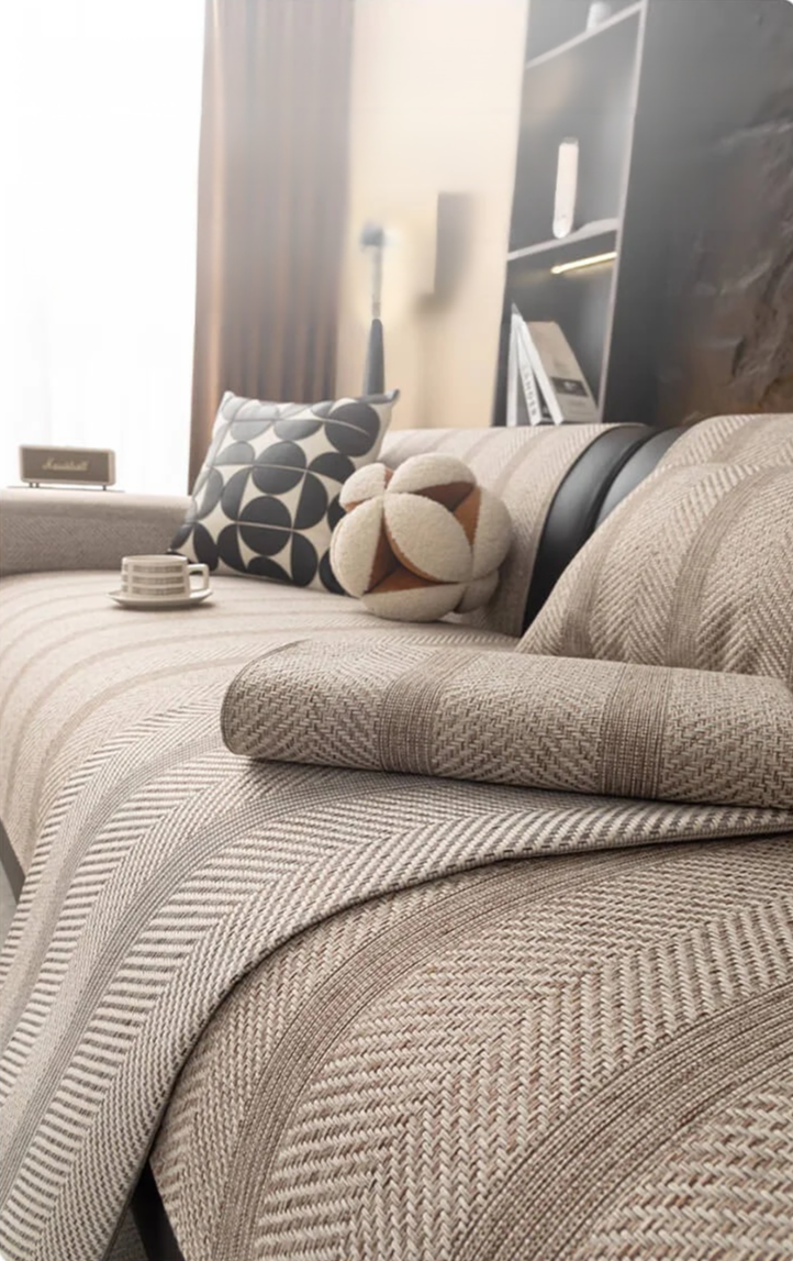 Rutschfester Bezug der Sofa Matte aus Leinenimitat