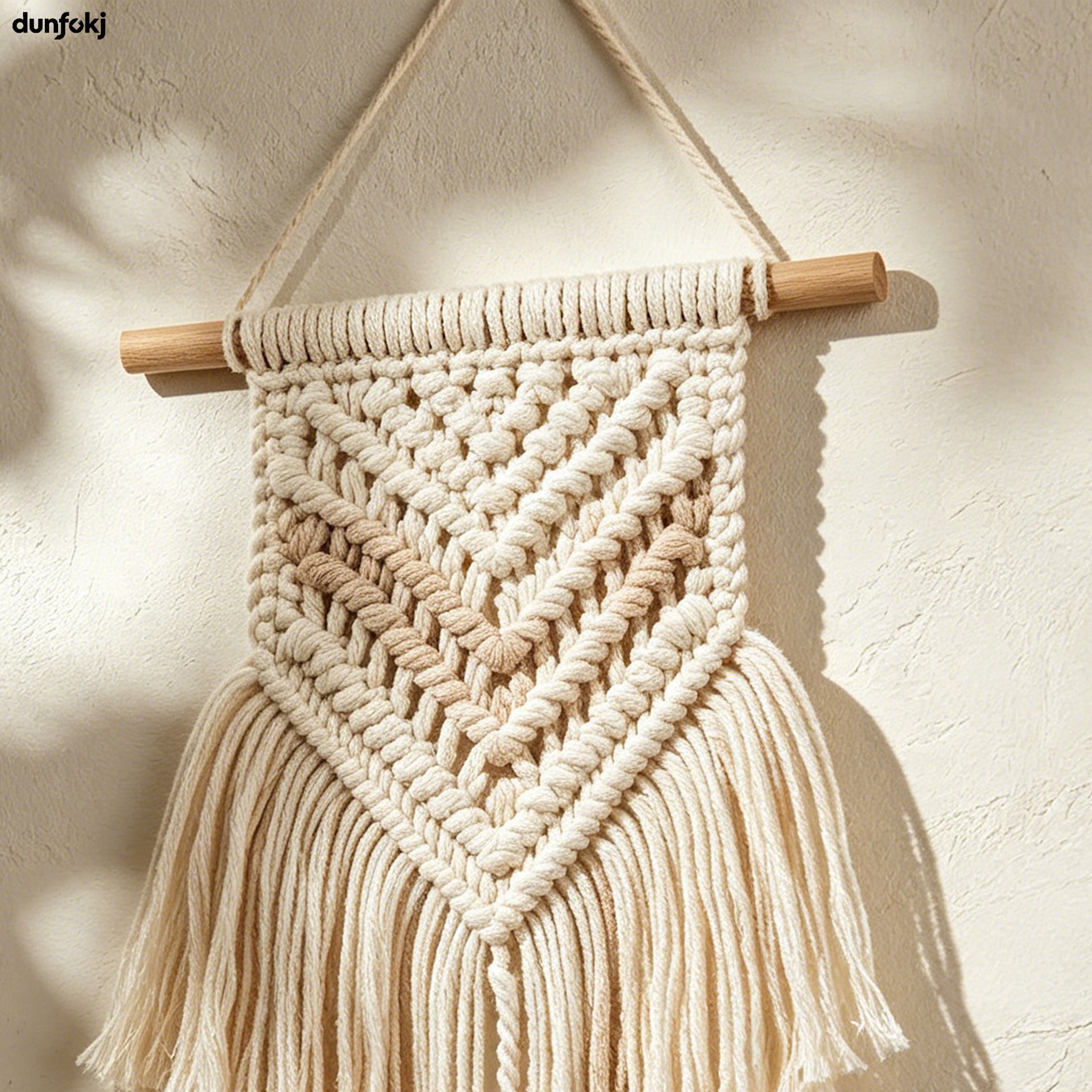 Knitted Tapestry with Tassel Decoration