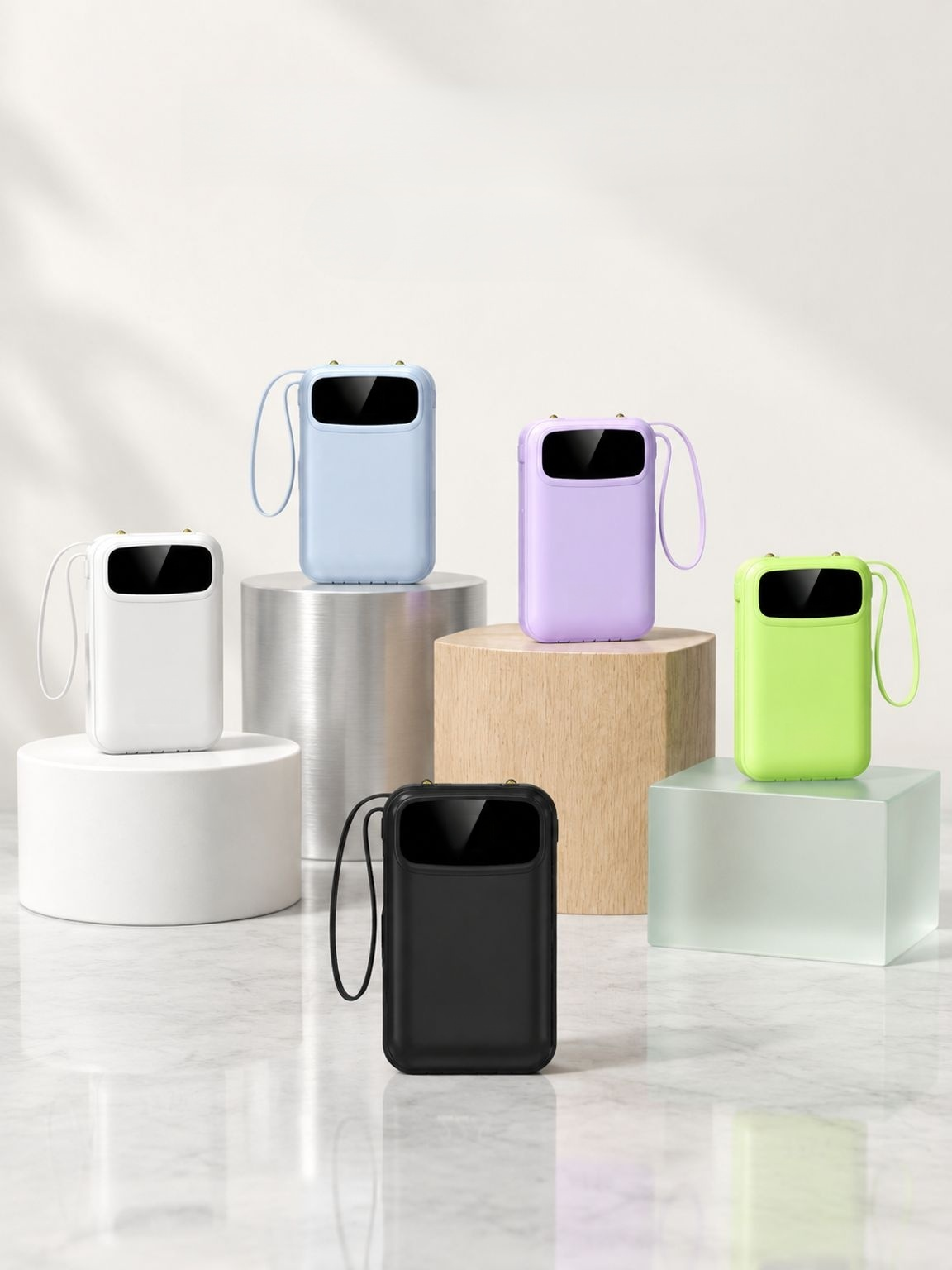 Powerbank mit Super-Schnellladung, integriertes Kabel, 20000mAh