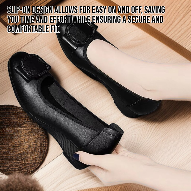 Women's low-cut wedge heel shoes front view