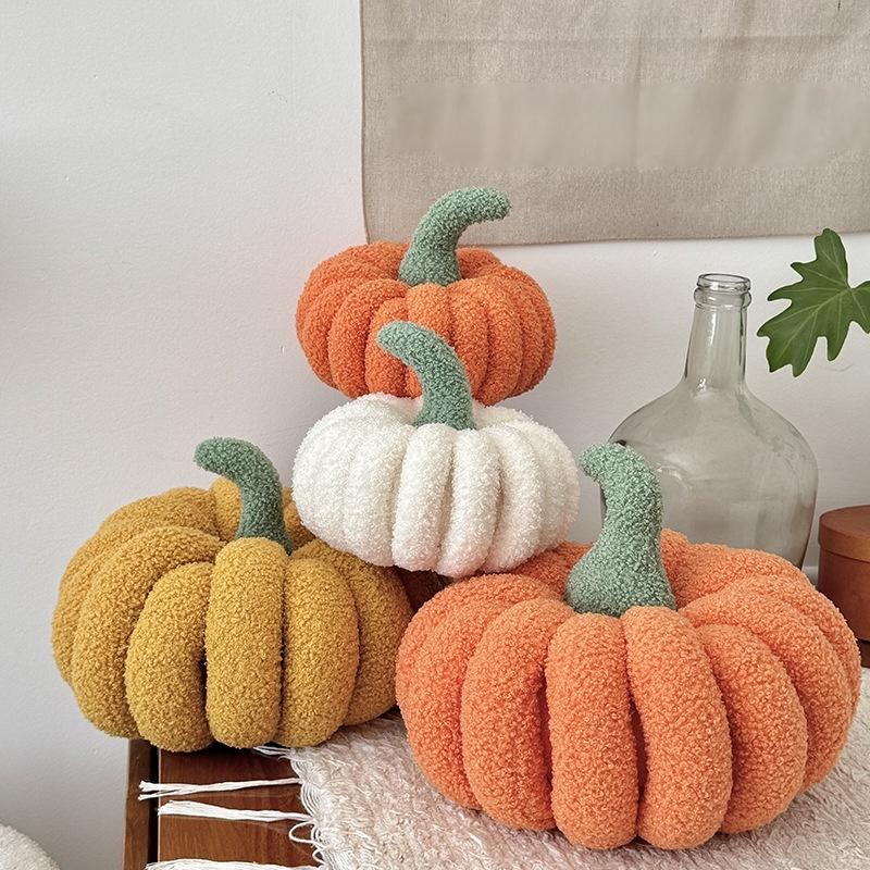 Cute Pumpkin Plush Throw Pillow Halloween Decor