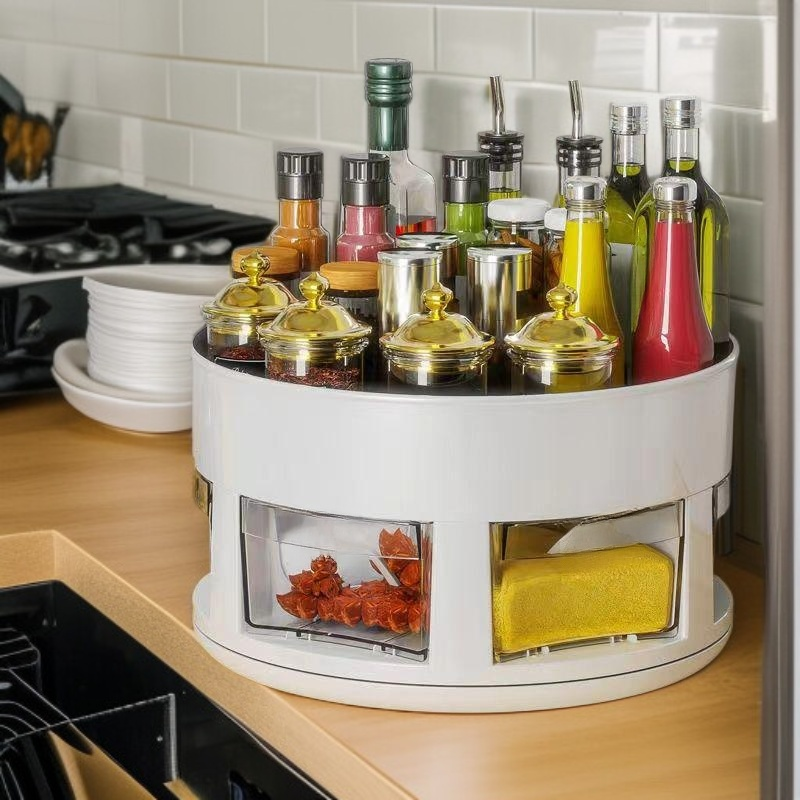 Multi-functional Rotatable Spice Storage Box
