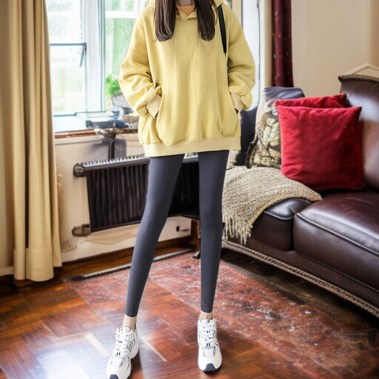 ウエストタックレギンス女性秋冬新作裏起毛シャークスキンレギンス