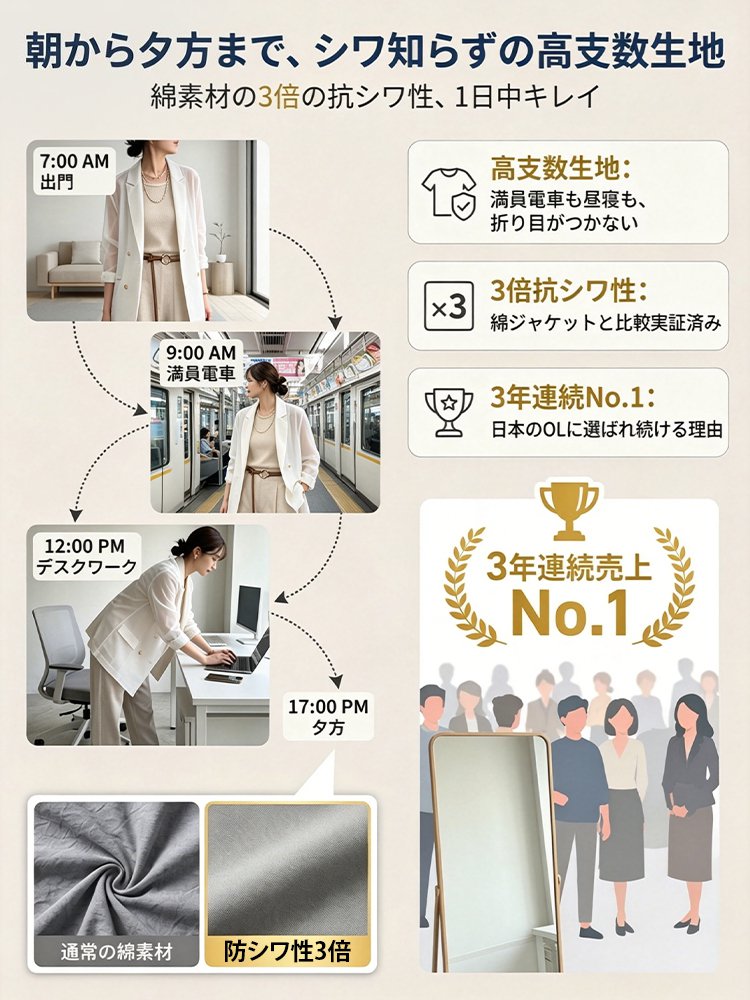 -3kgすっきり細見えジャケット