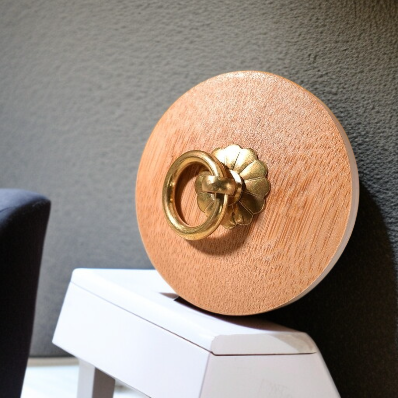 세로 줄무늬 유리 간식병 대나무 뚜껑 구리 링 밀폐 저장 용기