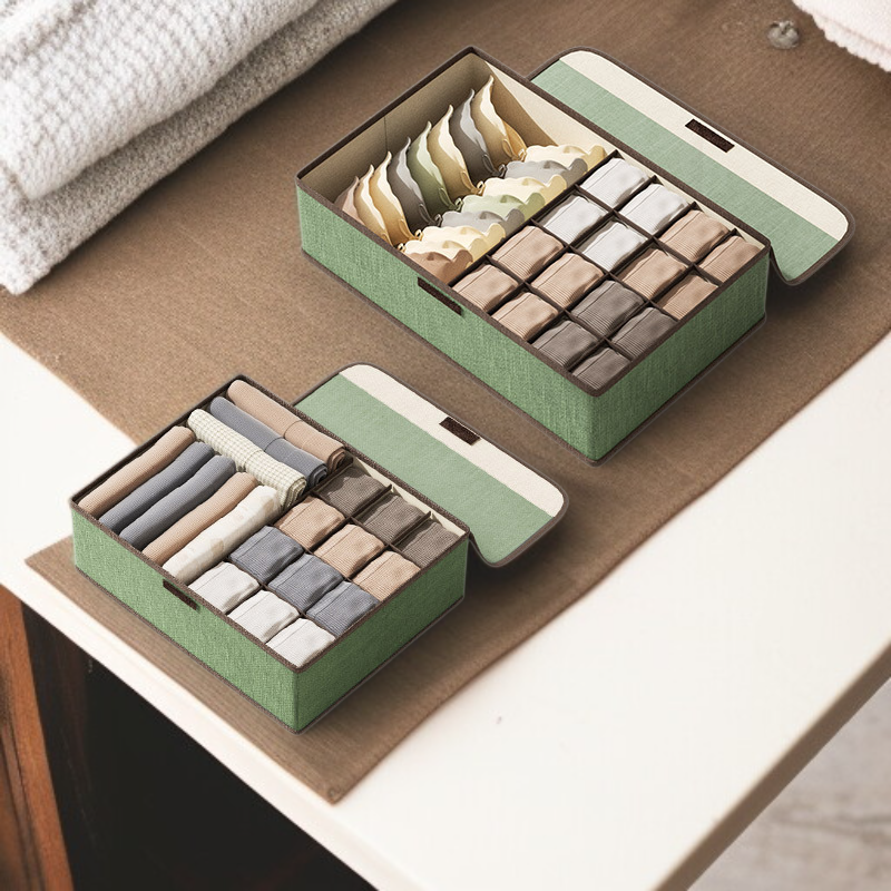 衣類やタオルを収納した3in1引き出しボックス