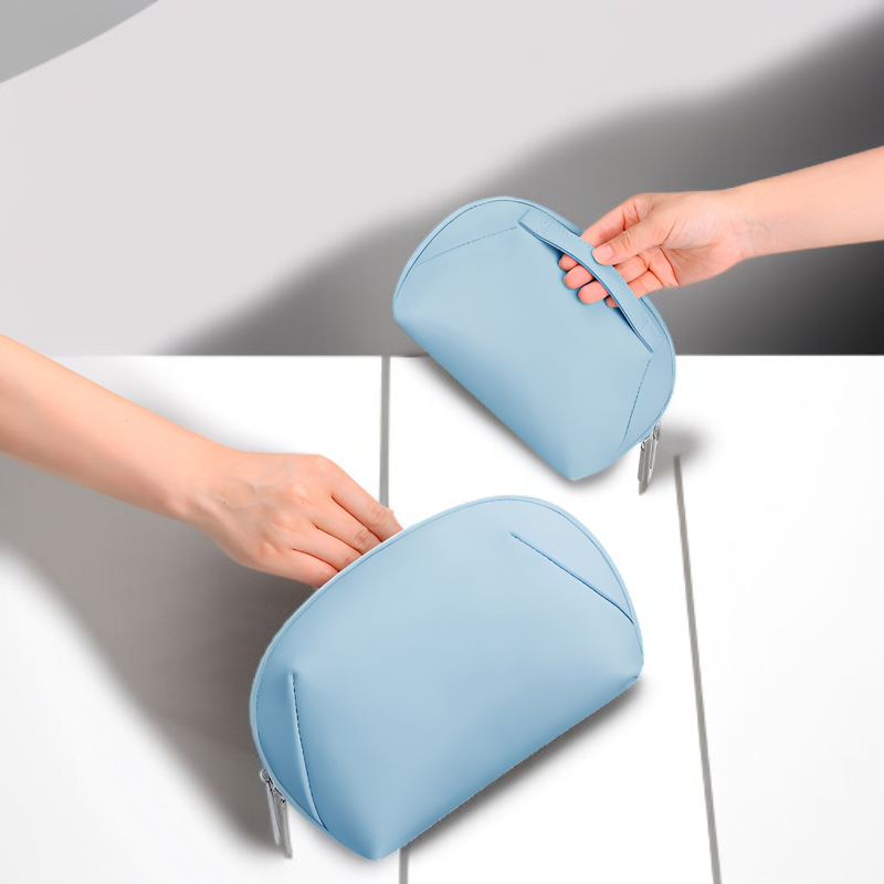 Portable protective case for PC accessories on travel desk