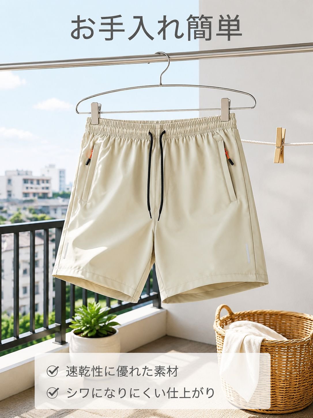 夏用通気性フィットネスランニングショーツ