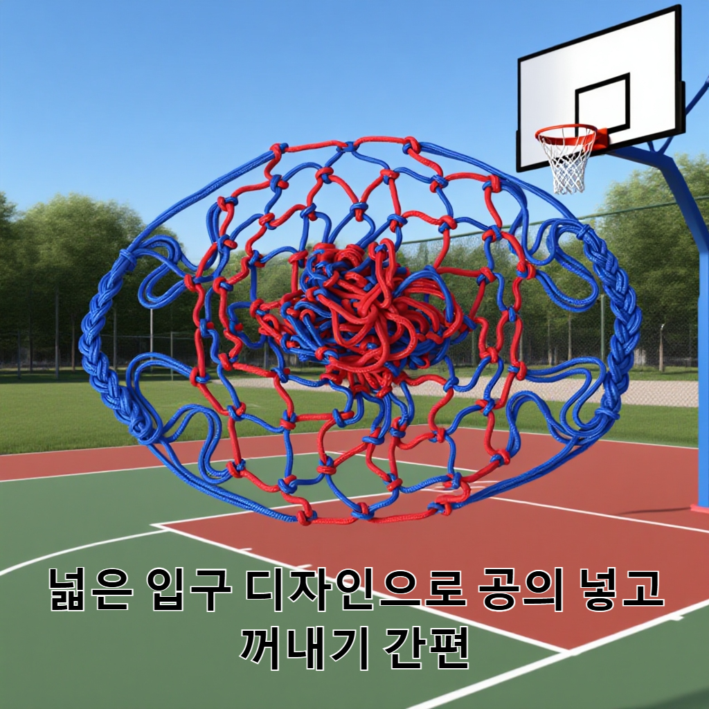 튼튼한 그물 소재 농구 가방 디테일