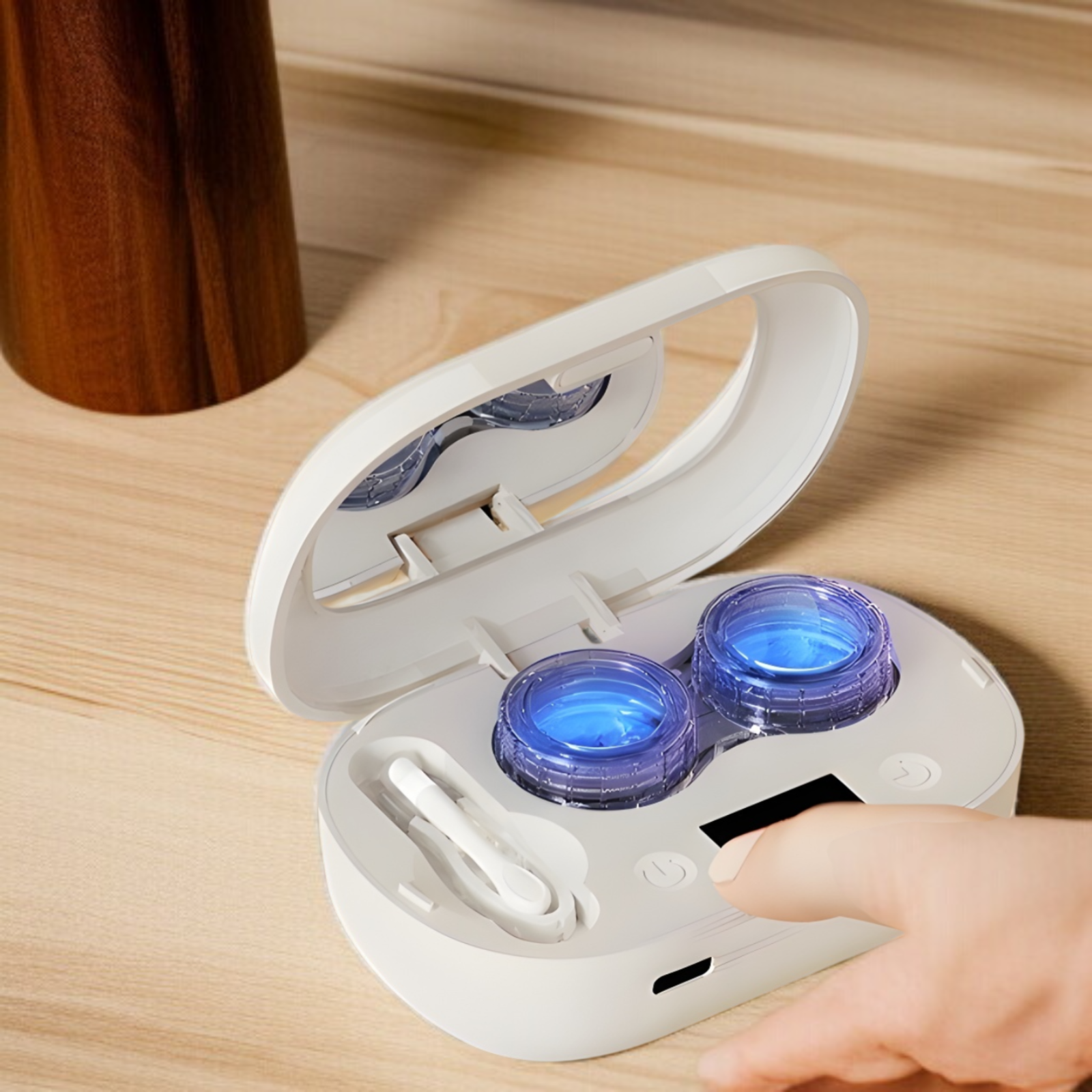 クリーニングボックスコンタクトレンズクリーナー充電式ポータブル美容レンズボックス超音波ミニ高周波洗浄