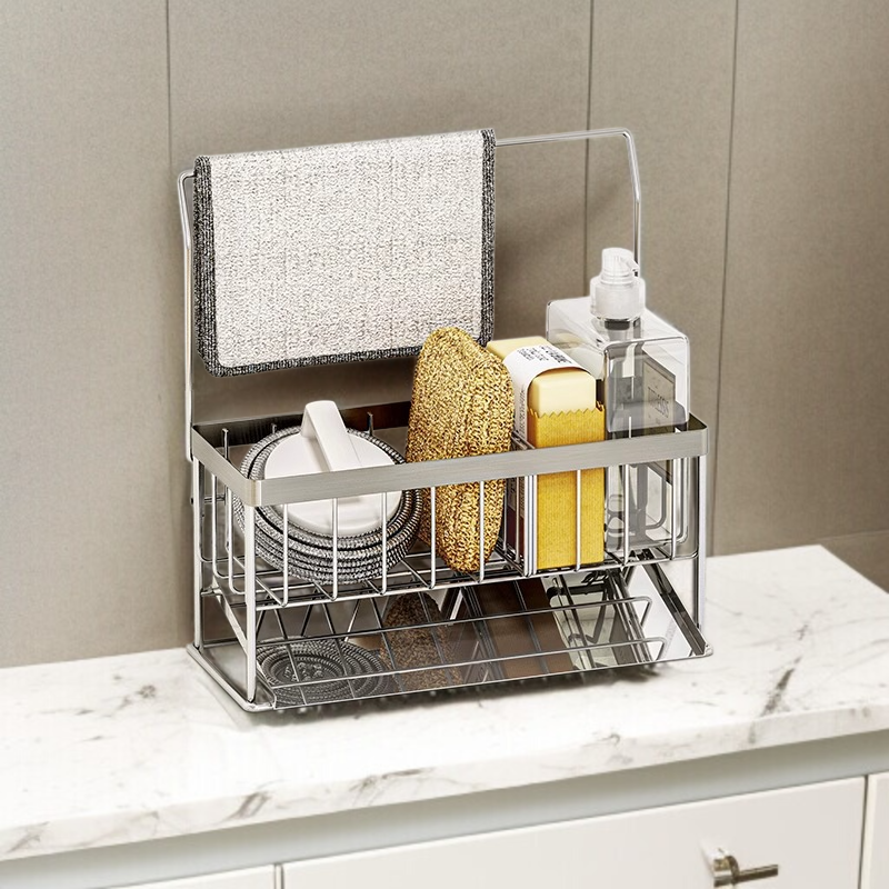 Schwammtuchhalter Aus Edelstahl Waschlappen Lagerung Mehrerer Artikel Küchenarbeitsplatte Hochwertig