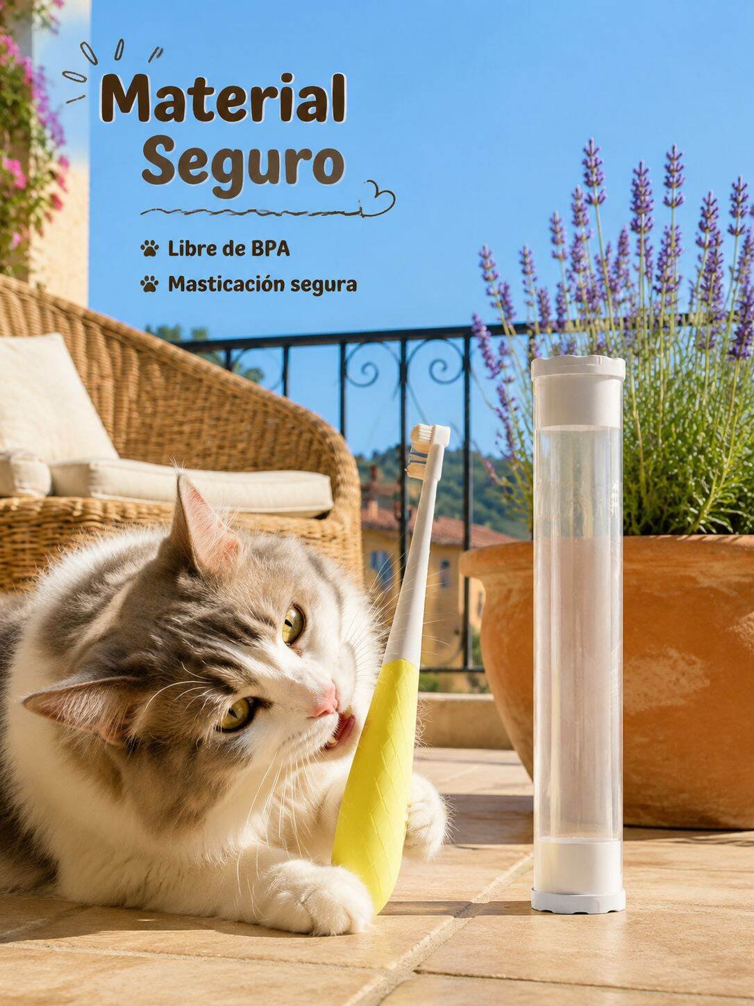 Cepillo dental suave para el cuidado de los gatos