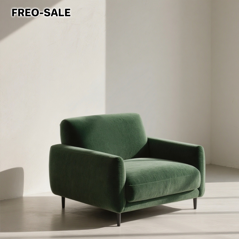 벨벳 원단 싱글 라운지 소파 전체 이미지