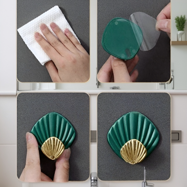 Světle luxusní bezešvý háček ve tvaru skořápky