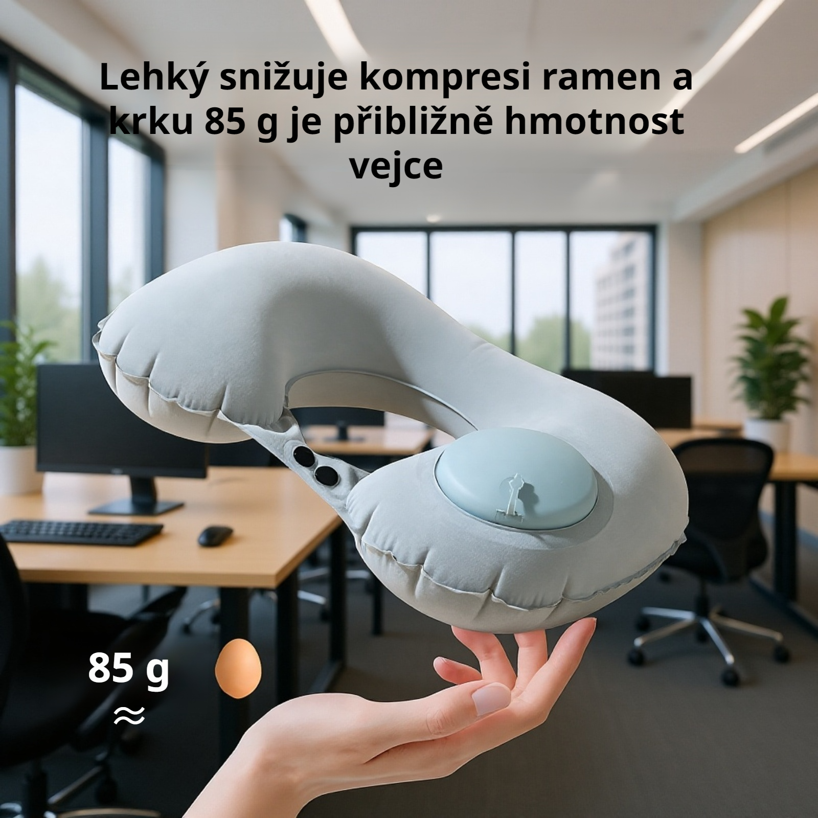 Ultra-lehký přenosný U-polštář na krk, cestovní nafukovací polštář na krk