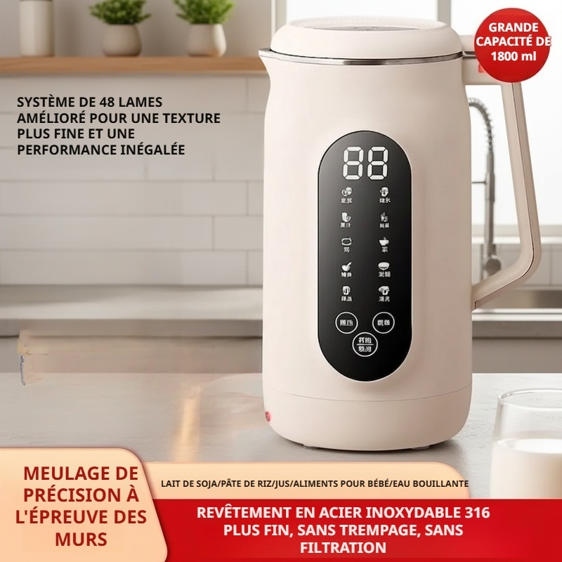 Machine à lait de soja multifonction à écran tactile entièrement automatique