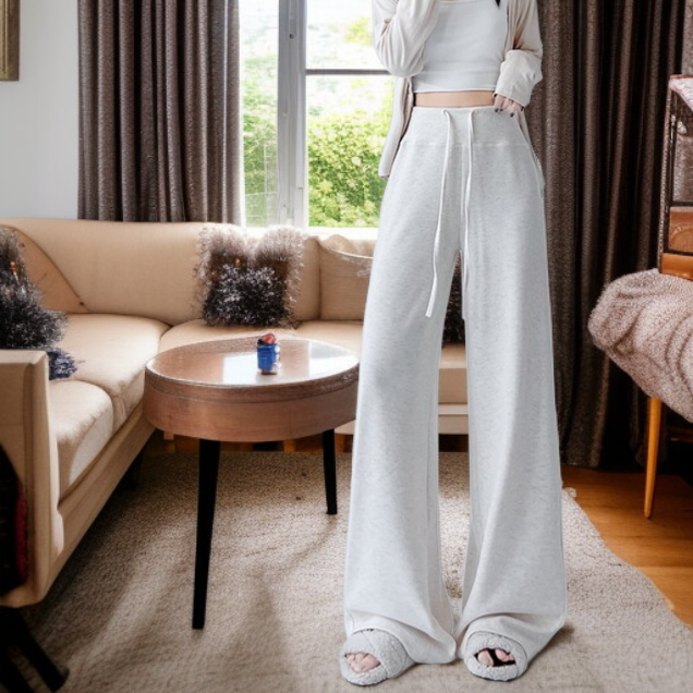 와이드 와이드 팬츠 여 쁘띠 소프트 하이웨스트 날씬해 보이는 팬츠 스커트 봄가을 드롭 와이드 팬츠