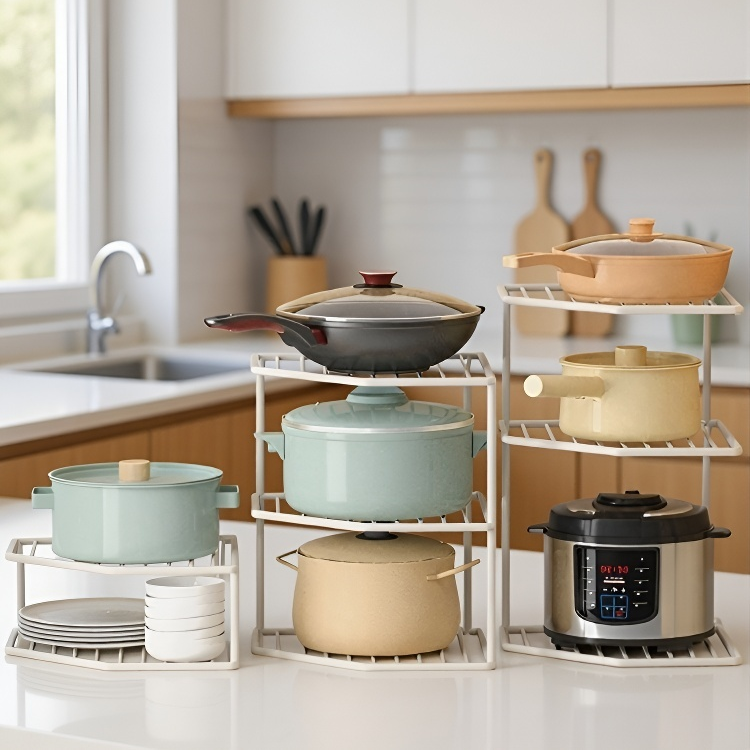 多層轉角三角收納架 廚房角落儲物鍋架