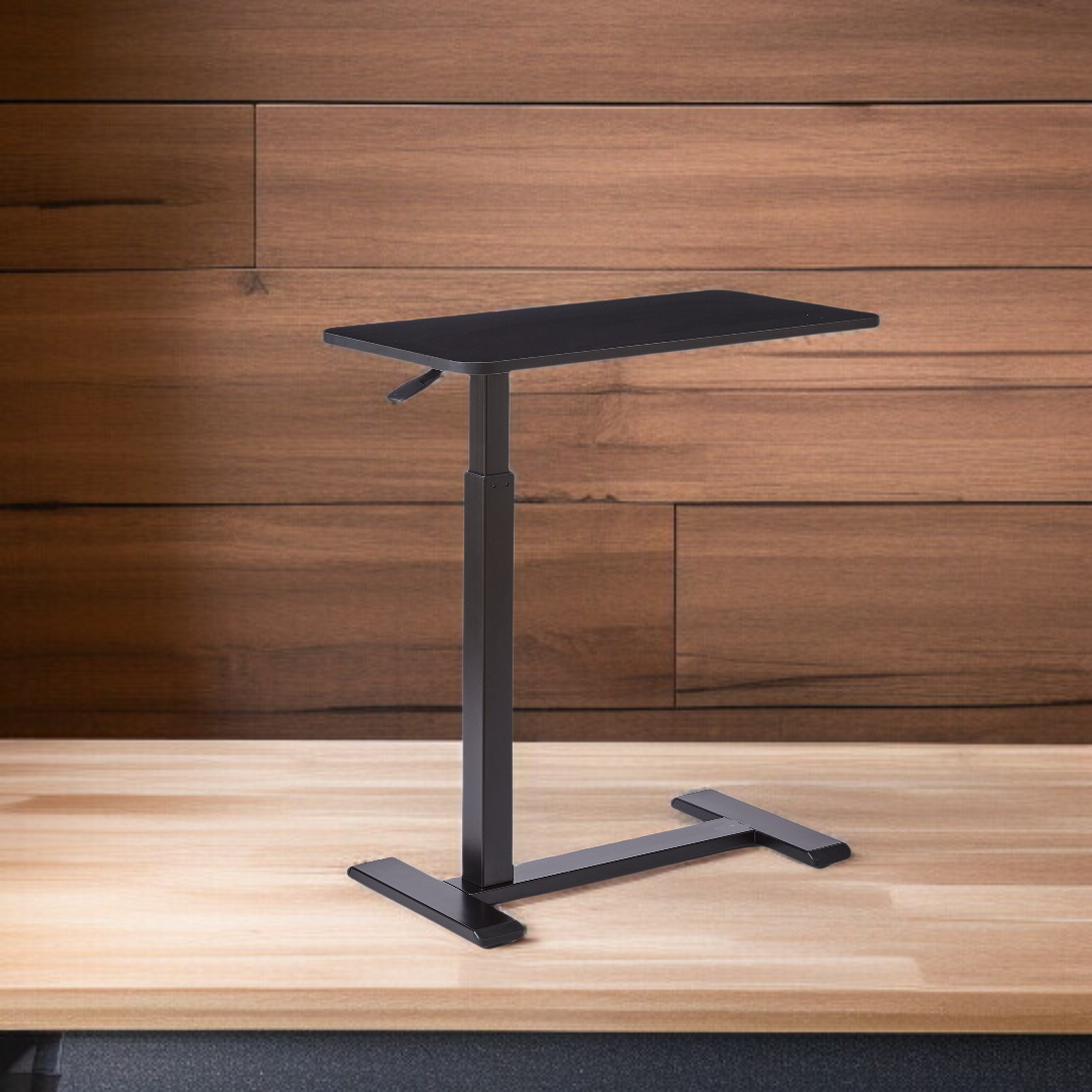 Mesa pequeña móvil con elevación neumática para uso en oficina y hogar