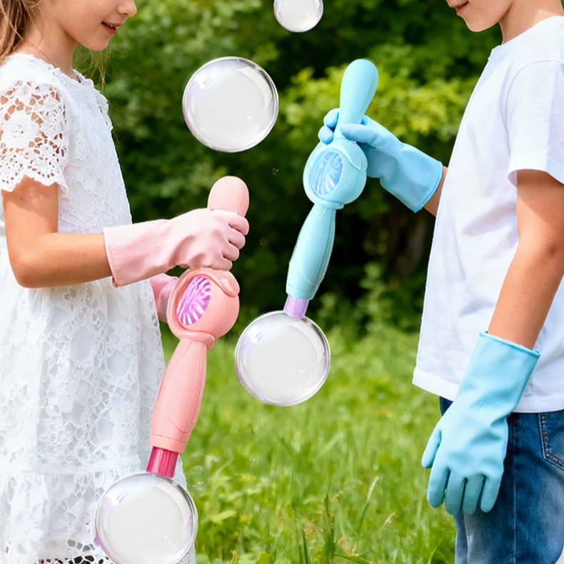 Elektrische Hand-Bubble-Maschine mit Rauch-Effekt, Bubble-Stab mit Federkraft