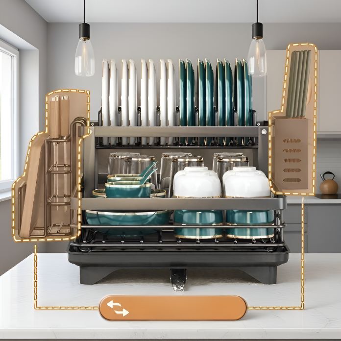 炭素鋼多層キッチン排水ラック