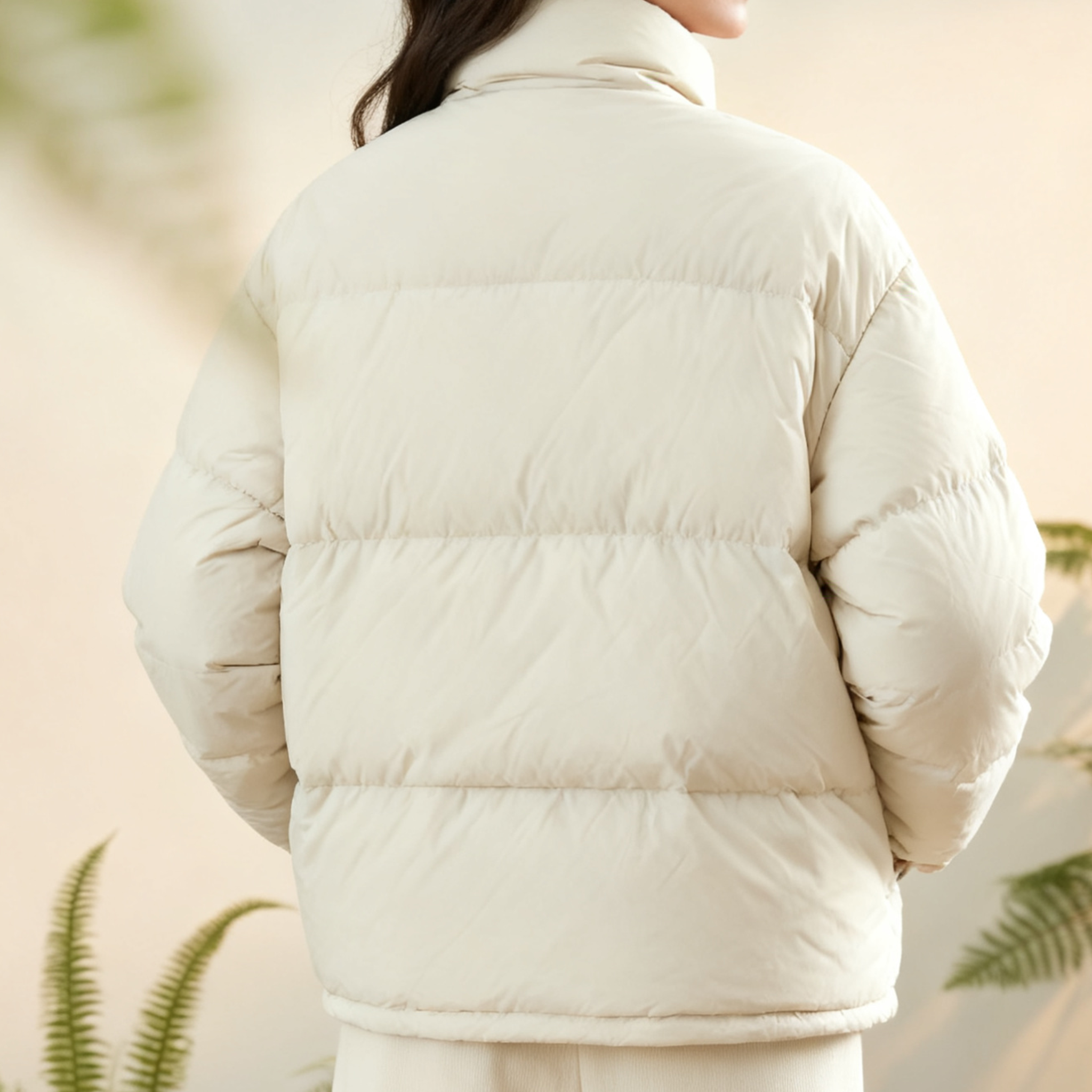 따뜻한 여성 오리털 겨울 점퍼 디테일