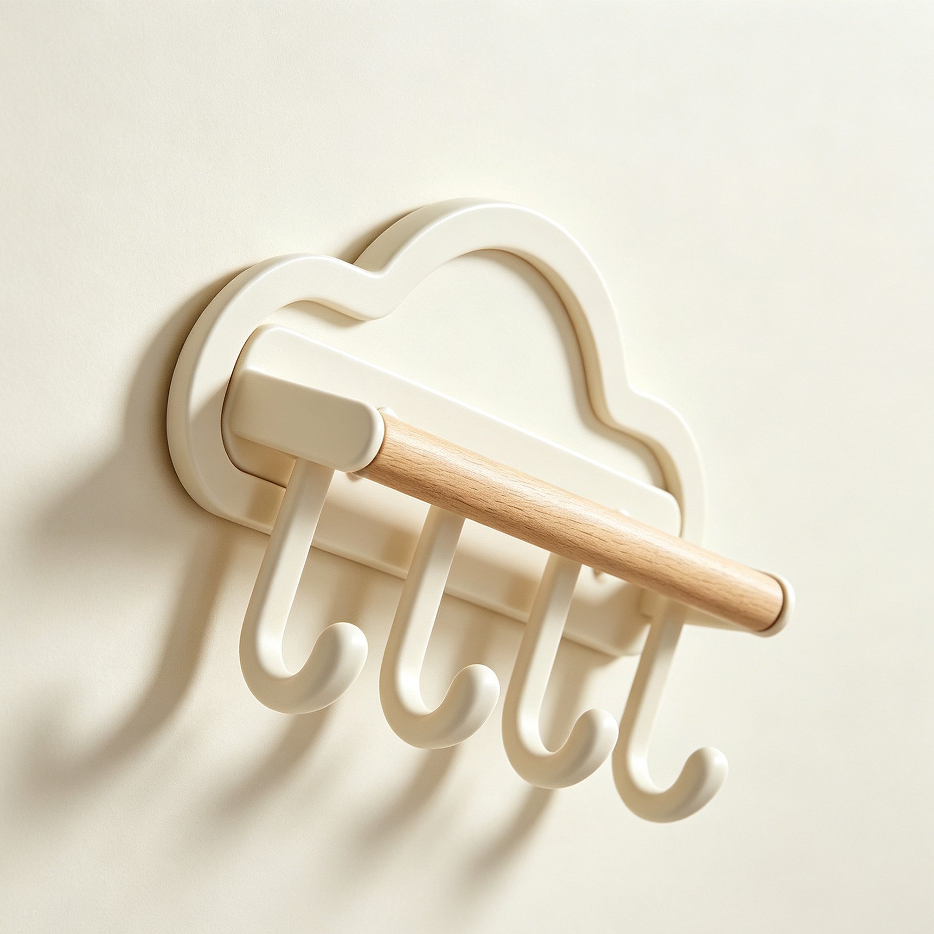 Cloud-shaped wooden hooks