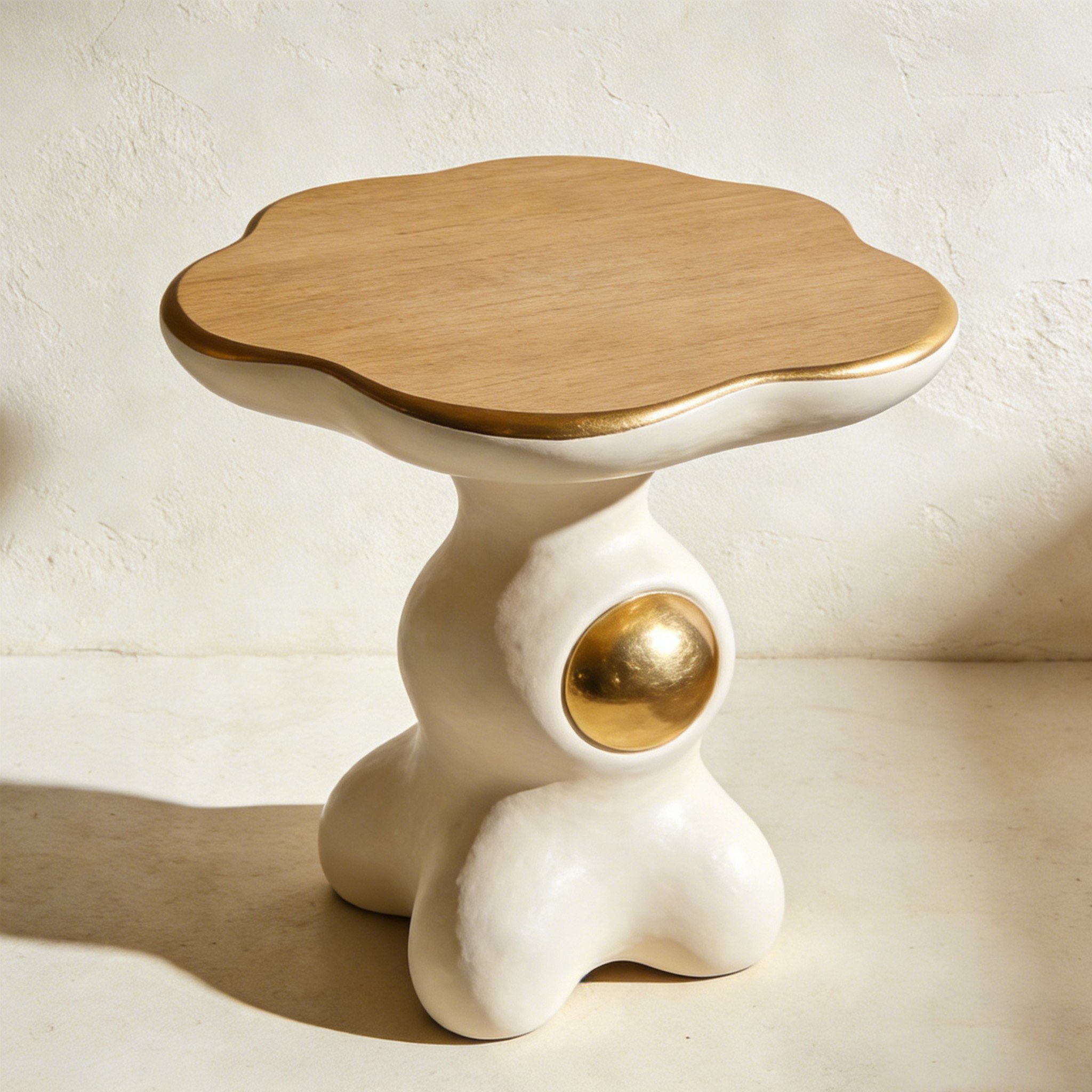 Modern minimalist wooden dining table in a contemporary dining room