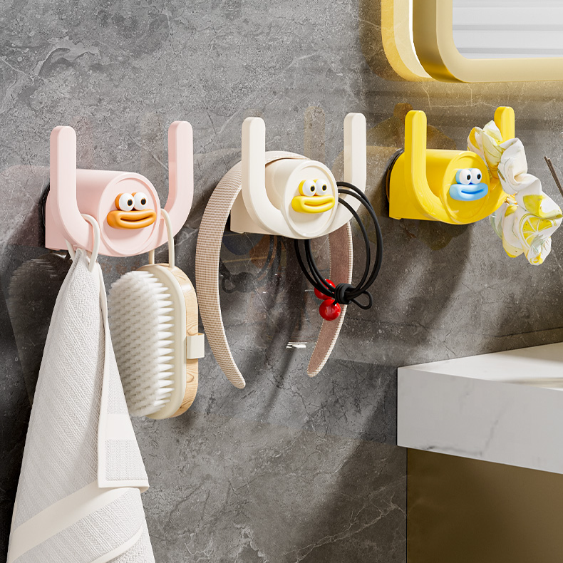 Wall-Mounted Bathroom Slipper Rack, No-Drill Draining Hook Organizer