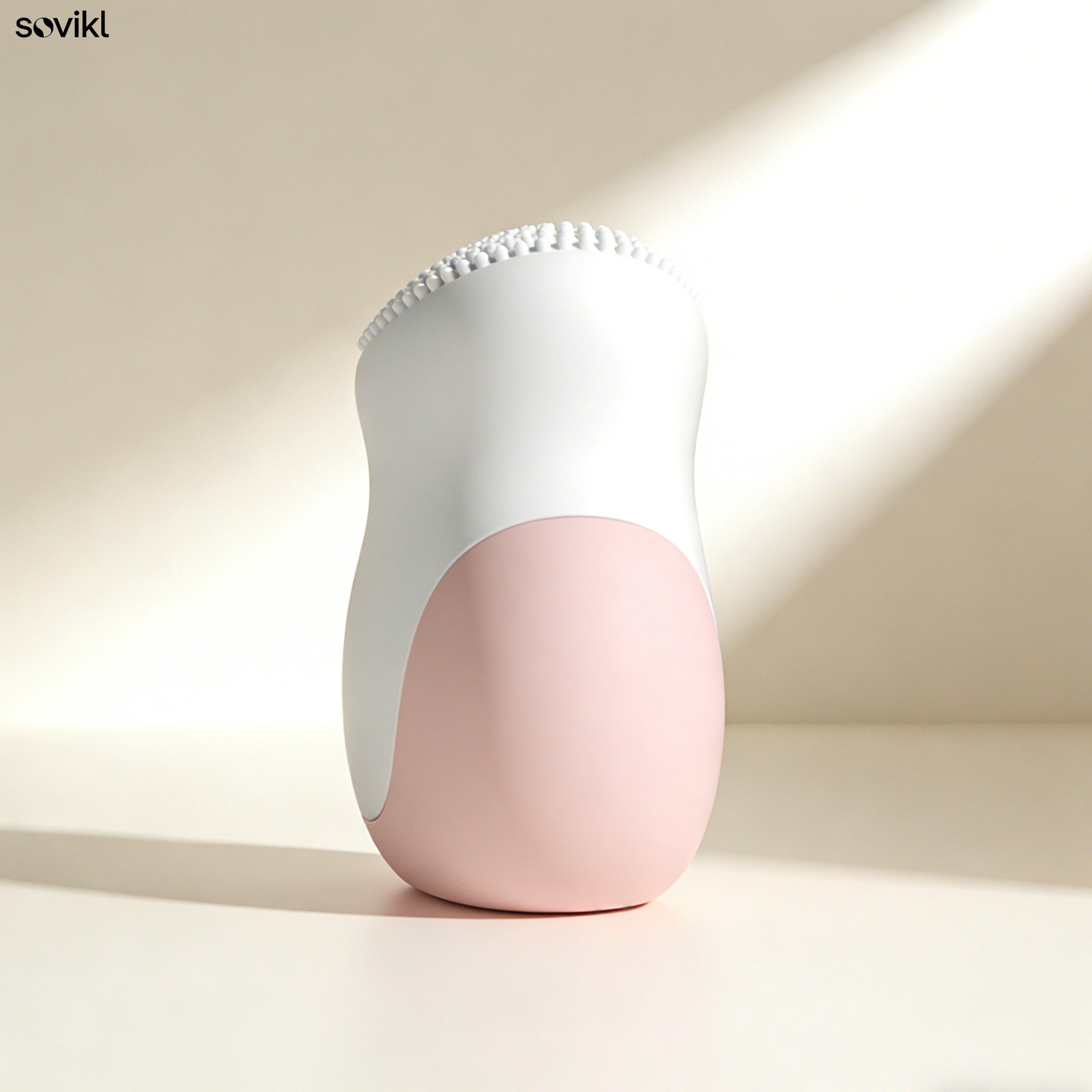Pink and white facial cleansing device