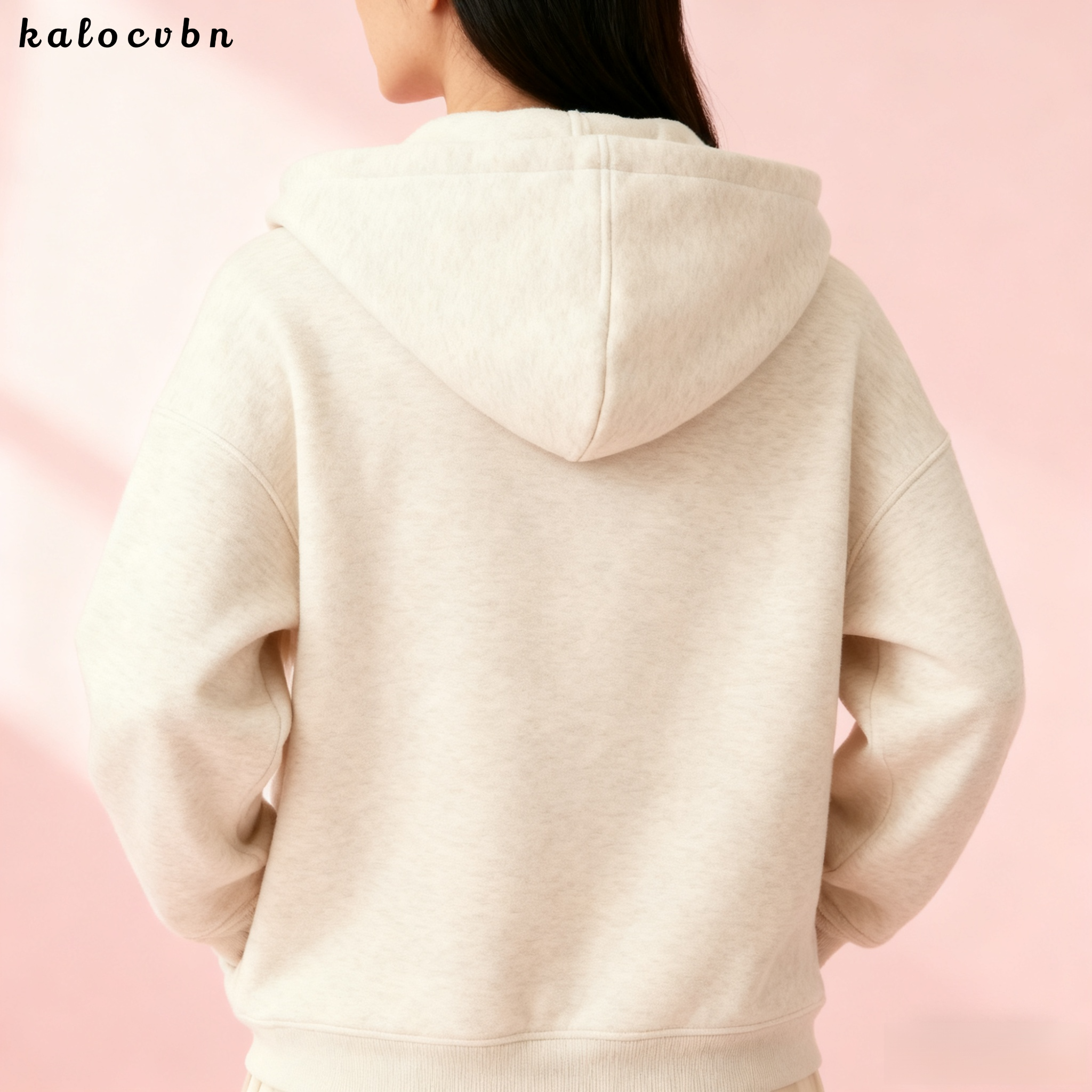 헐렁한 후드 지퍼업 스웨트셔츠