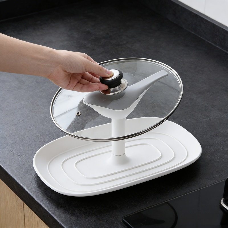Tabletop Pot Lid Holder with Cute Bird Design