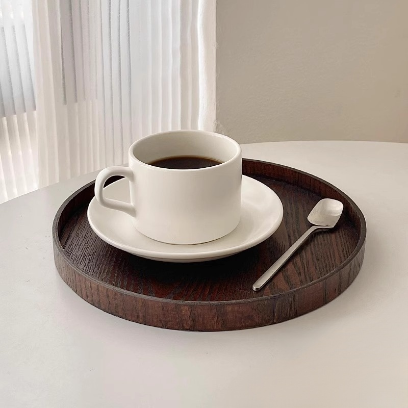 木製ラウンド菓子茶皿