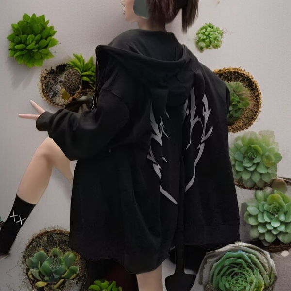 メンズフード付きスウェットシャツ春と秋ゆったりトレンドブランドスウェットシャツレタープリント万能ジャケット2024プラスベルベットスウェットシャツ