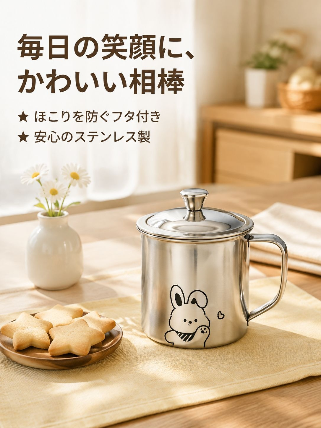 幼稚園用316Lステンレスミルクカップ 子供用朝食カップ