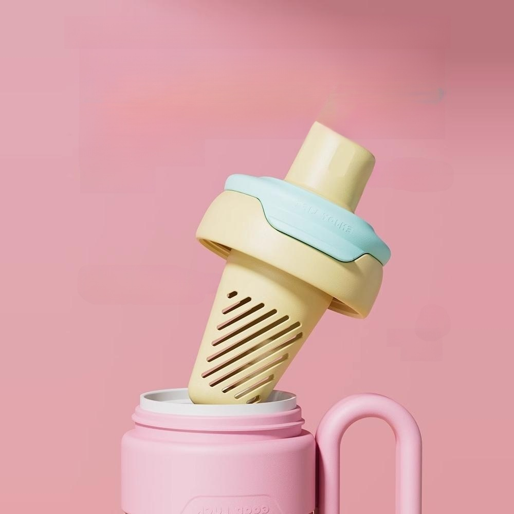馬卡龍色吸管真空保溫杯