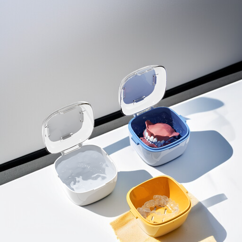 Sealed Double-layer Denture Cleaning Storage Box