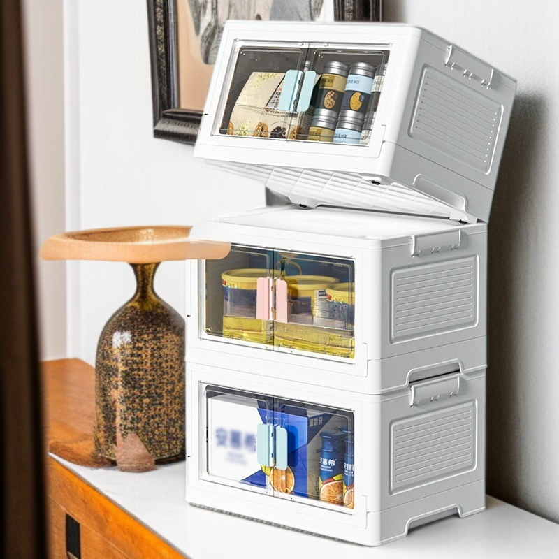 가정용 접이식 수납함 투명 도르래 정리함 차량용 사물함 북 수납장