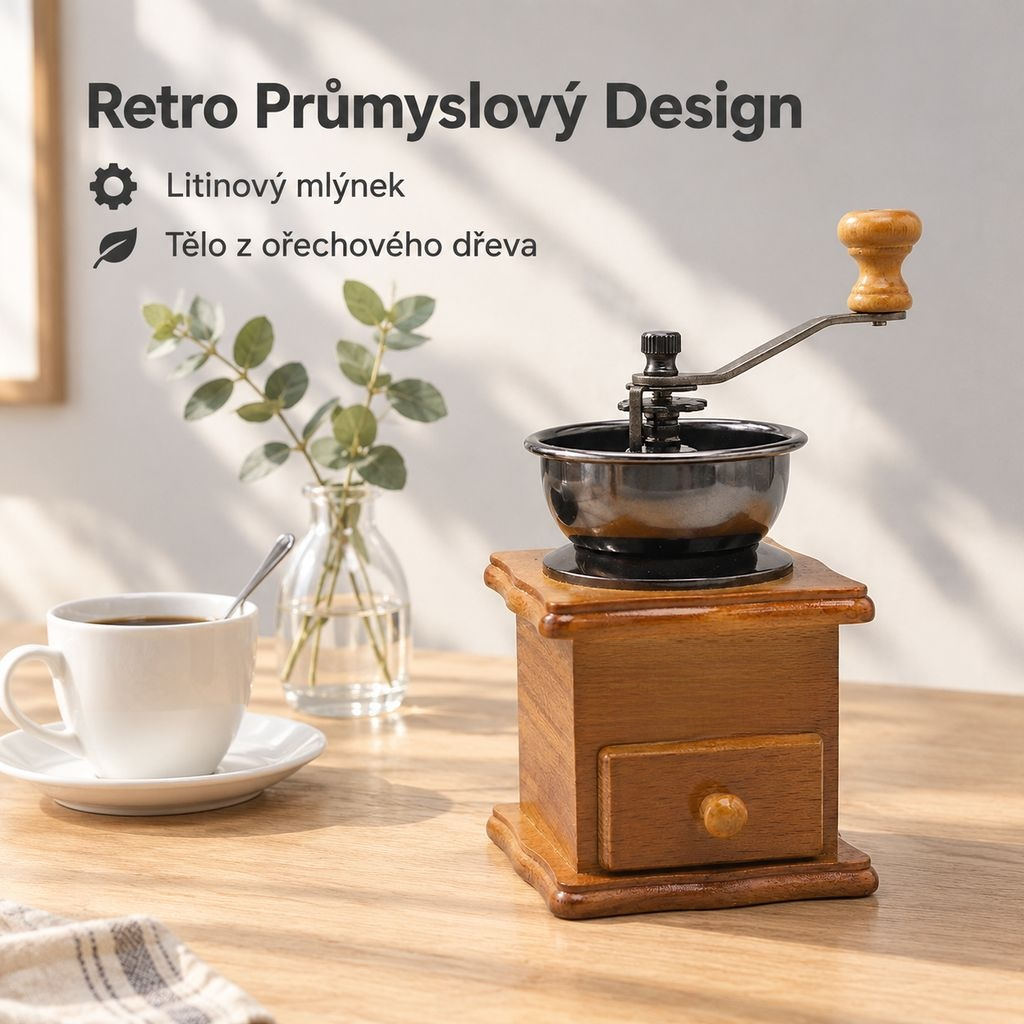 Mini ruční mlýnek na kávu