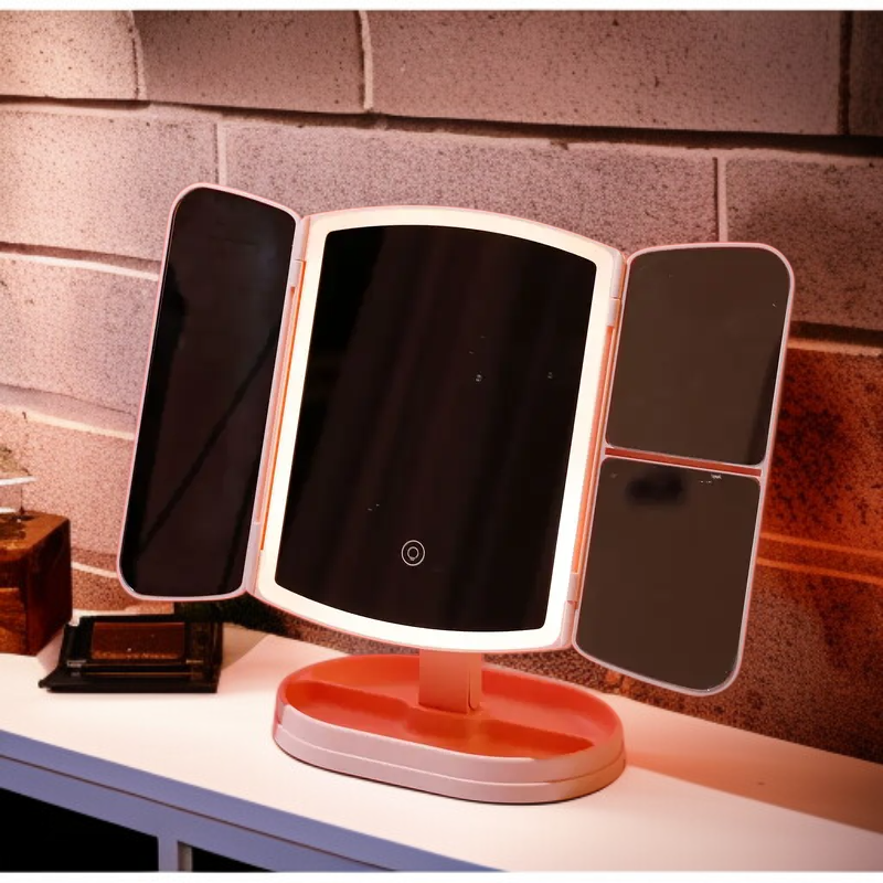 Aufbewahrungsständer mit Touchscreen-Schönheitsspiegel, perfekte Geschenkidee für Damen