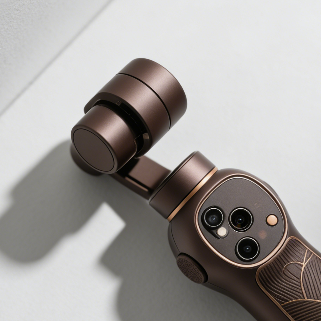 スマートフォンをセットしたジンバルの使用例