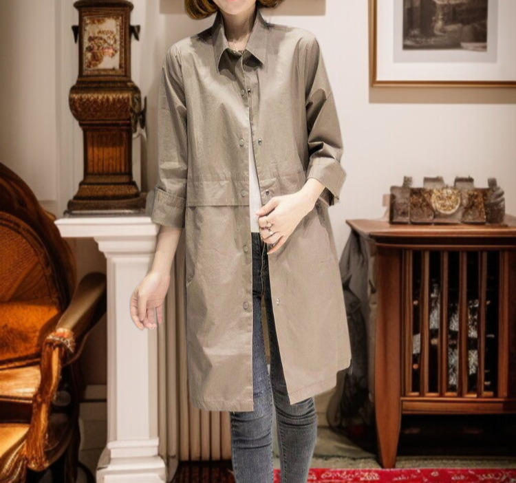 여성 캐주얼 트렌치코트 소매 디자인