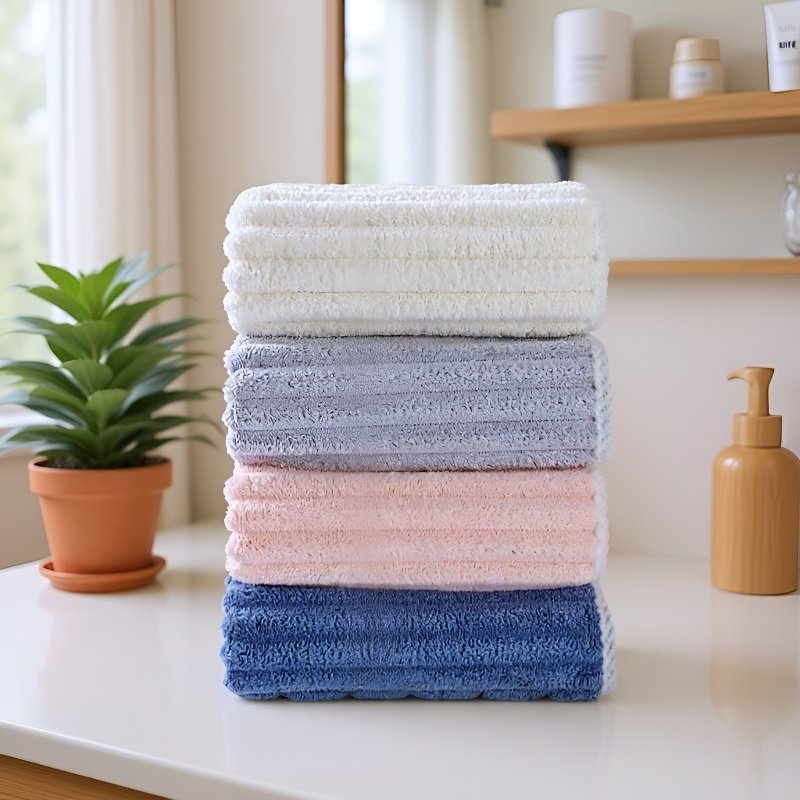 부드럽고 두꺼운 코랄 플리스 타월, 흡수력 뛰어나고 털 빠지지 않는 가정용 타월