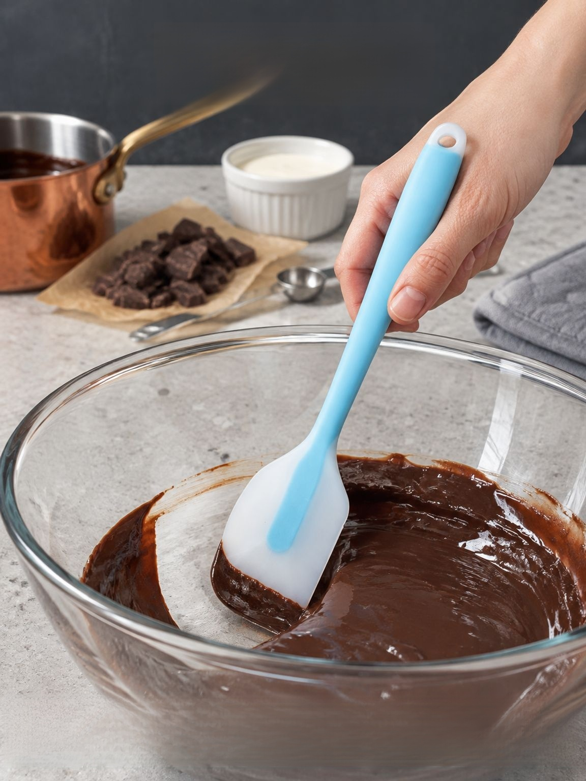 Einteiliger Cremespatel aus Silikon für Kuchen und Torten